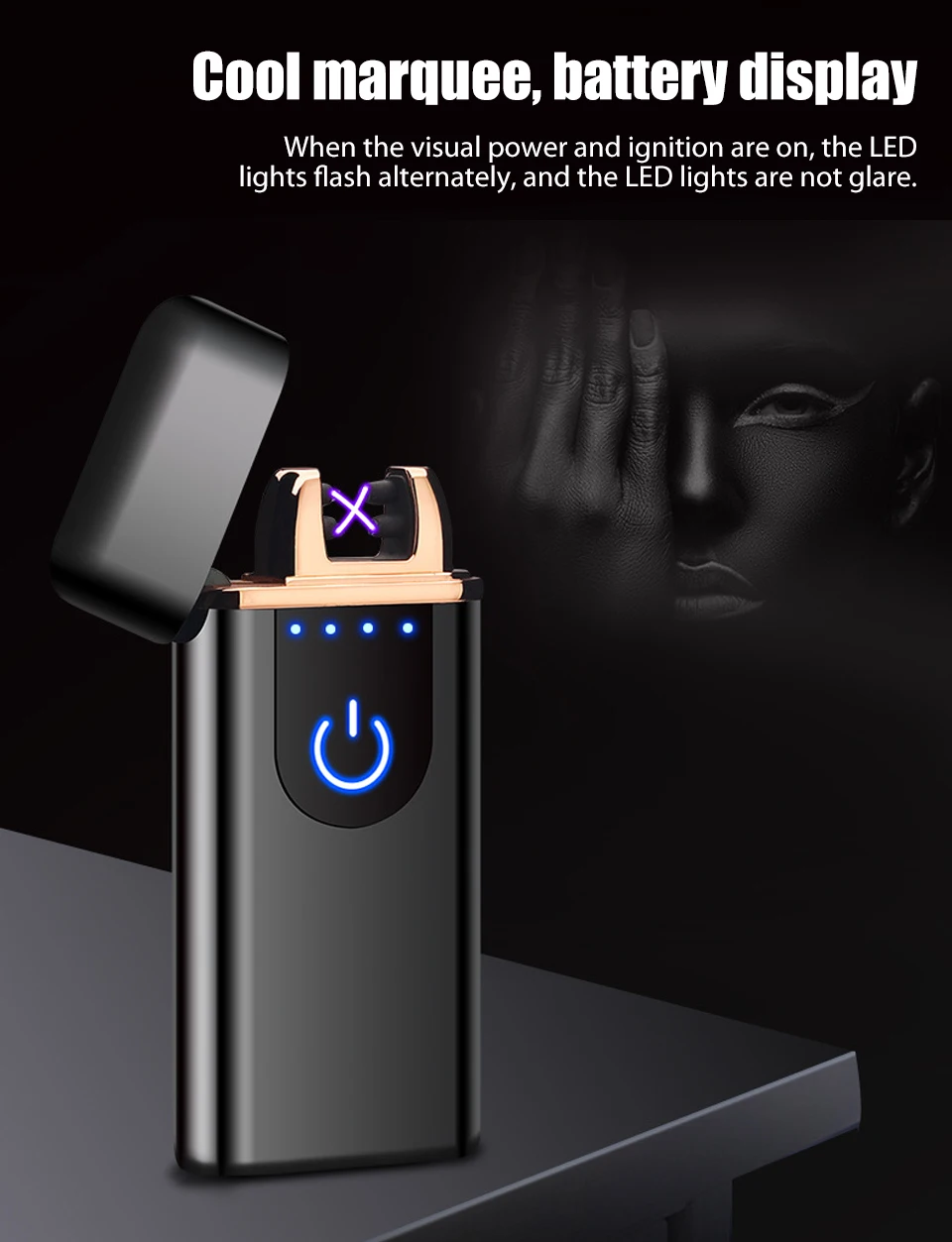 Электронная Usb зарядка двойная дуговая Зажигалка плазменная электронная импульсная Зажигалка сенсорный экран электронная зажигательная машина дуговая зажигалка