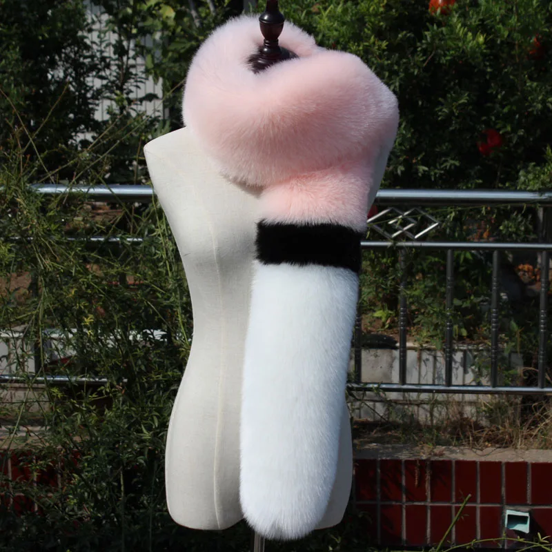 Шарф Длинный из искусственного лисьего меха зимний шарф хорошего качества в