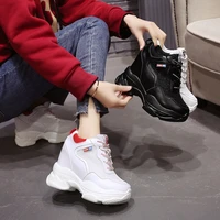 2020 white trendy shoes women high top sneakers women platform ankle boots basket femme chaussures femmes height increase shoes