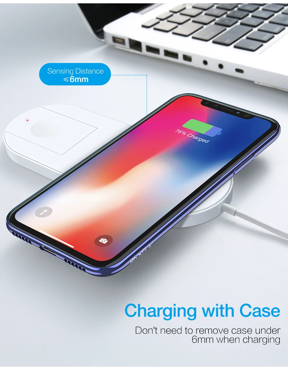 RAXFLY 2 в 1 Qi Беспроводное зарядное устройство для iPhone XS XR X 8 Plus зарядное устройство для Apple Watch 2 3 10 Вт Быстрая зарядка для samsung S10 S9 Pad