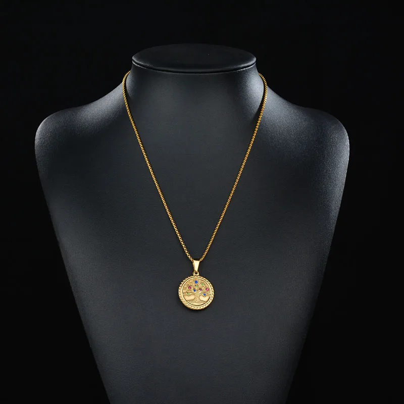 Новое поступление красочные ожерелья и подвески с кубическим цирконием деревом