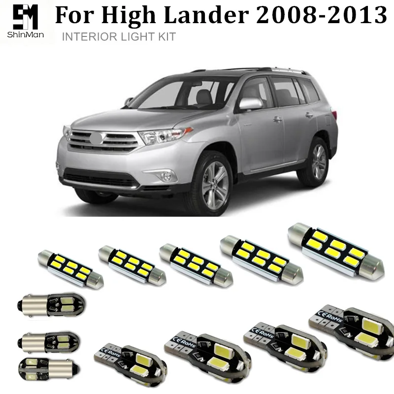 Shinman 12 шт. ошибок светодиодный интерьер светильник комплект посылка для toyota highlander