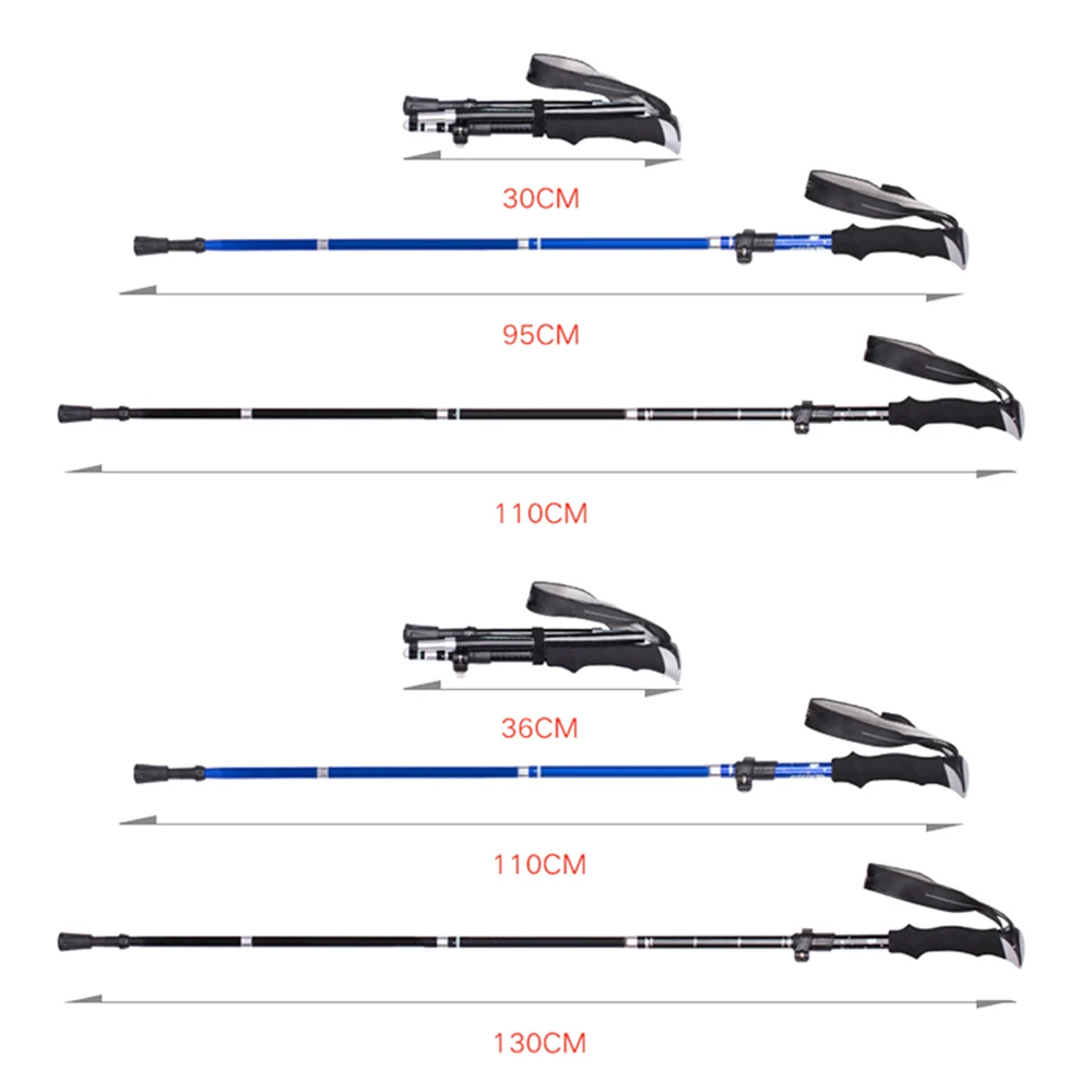 Новый Регулируемый треккинг трость палка телескопическая 4 секции костыль