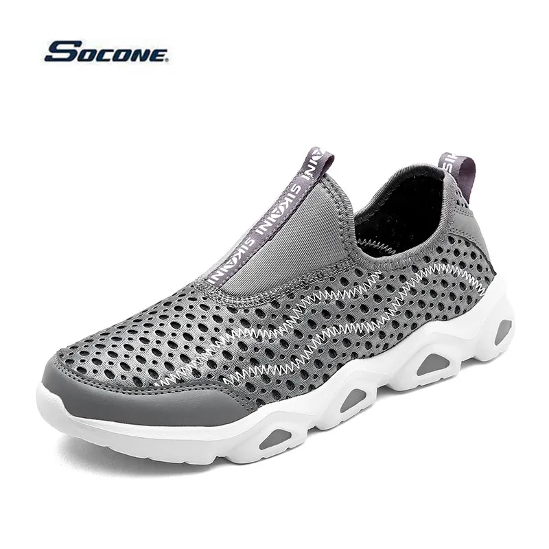 Новый Летний Дышащий Полые Кроссовки Мужчины Быстро сохнет Пляж Открытый Спорт