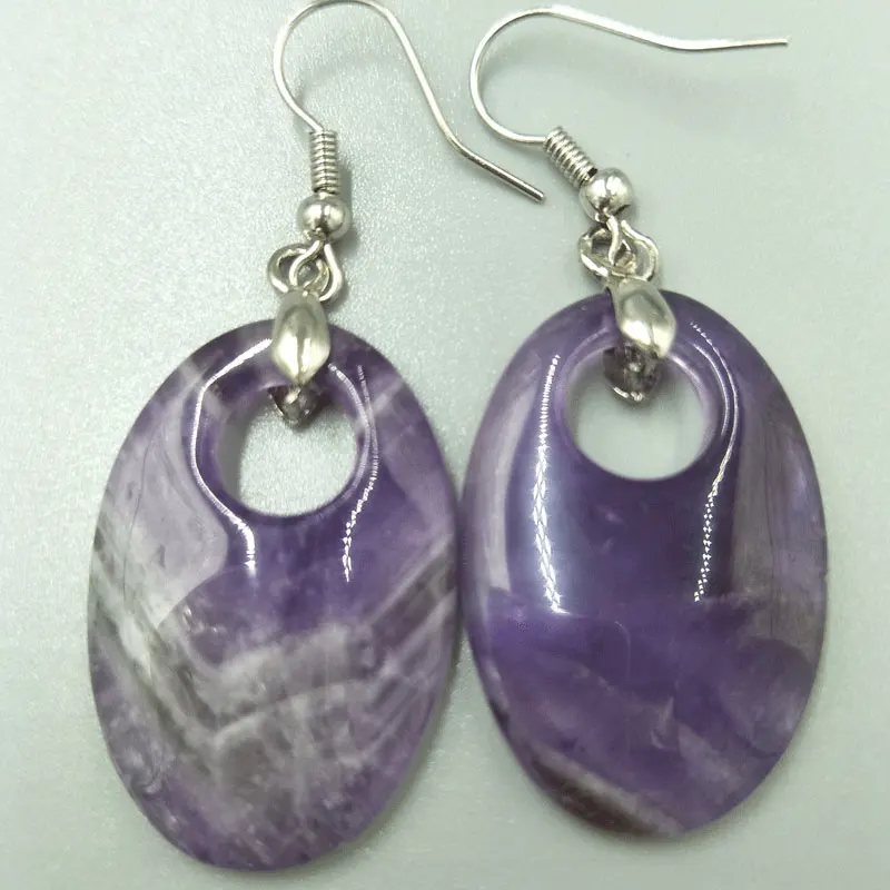Бесплатная доставка женские модные украшения 20x30 мм Природный пурпурный