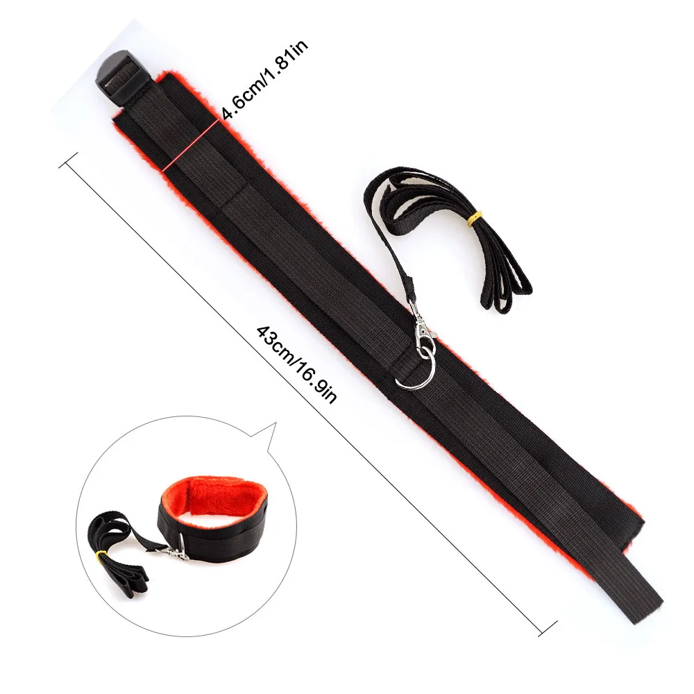 7 шт./компл. набор для ограничения секса наручники воротник маска весло кнут перо