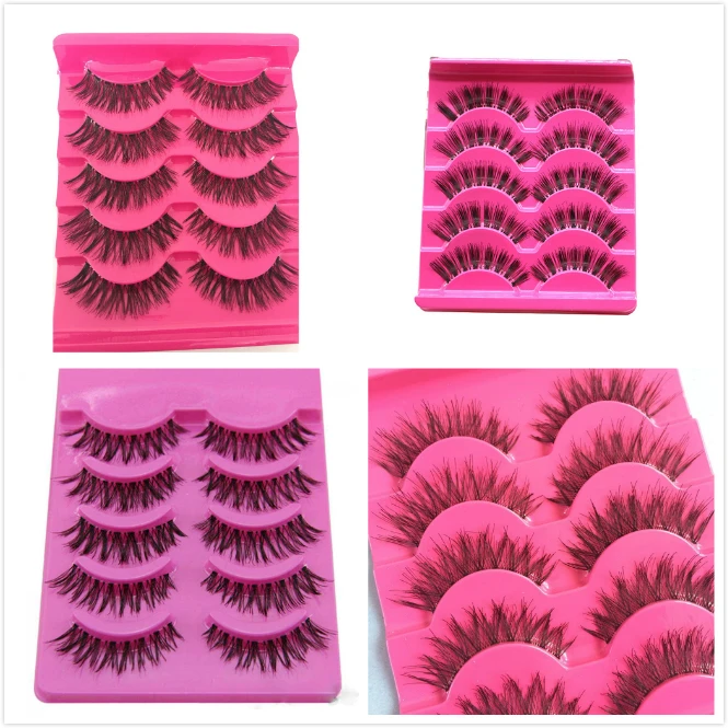 5 Pairs Stunning Beauty Makeup Messy Cross Wispy Handmade False Eyelashes Soft Natural Eye Lashes Extension Make up Tools | Красота и