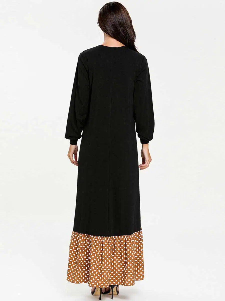 Женское платье макси с цветочной вышивкой этническое мусульманское в стиле