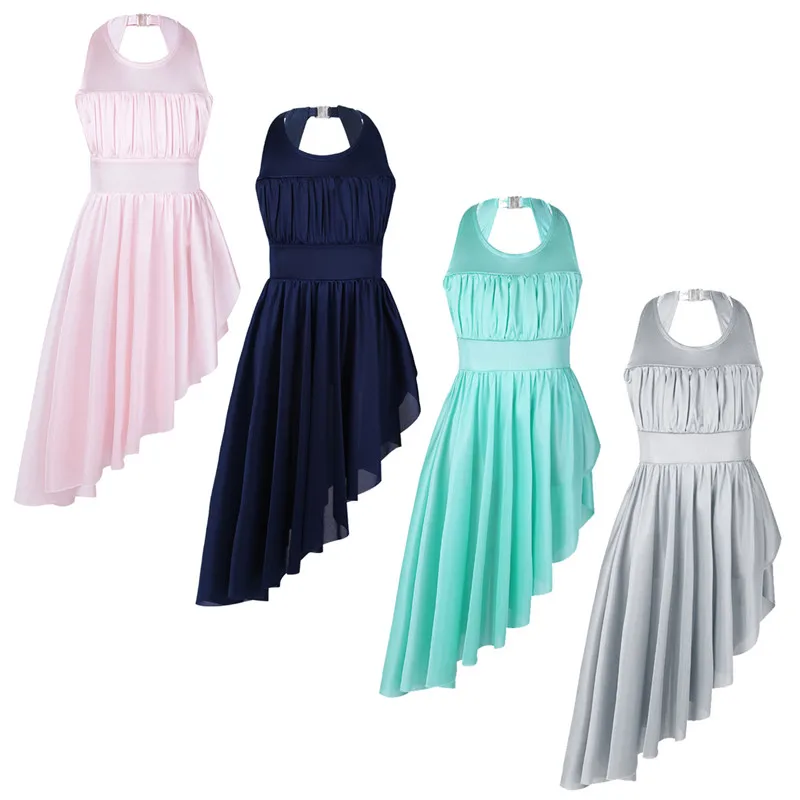 FEESHOW Child Lyrical Dancing Dress Irregular Ballet Tutu Girls Kids Dancewear Gymnastics Leotard Ballerina Party Costumes | Детская