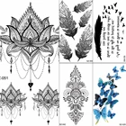 Хна Цветок Кулон татуировки Временные племенные женский боди-арт рука сексуальная переводная вода Татуировка девушка Сексуальный макияж Поддельные DIY татуировки