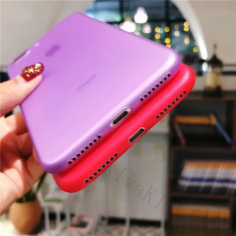 Тонкий Матовый Жесткий Ультратонкий чехол из поликарбоната для iPhone 6 6s 7 8 Plus