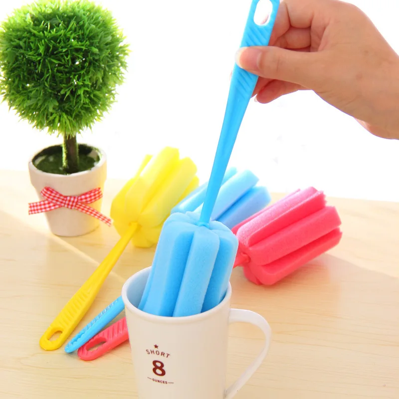 Cleaning Brushes Long handle sponge Crush Bathroom kitchen Tool for Washing Bottle Coffe Tea Glass Cup | Дом и сад