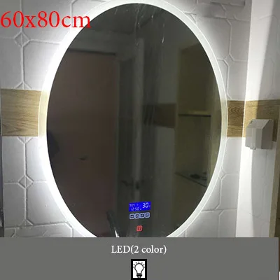 M012A-600x800mm Овальное интеллектуальное зеркало для ванной, Европейское настенное зеркало для ванной комнаты, светодиодный туалет с защитой от запотевания, зеркала с сенсорным экраном, Bluetooth - Цвет: M012A-600x800mm