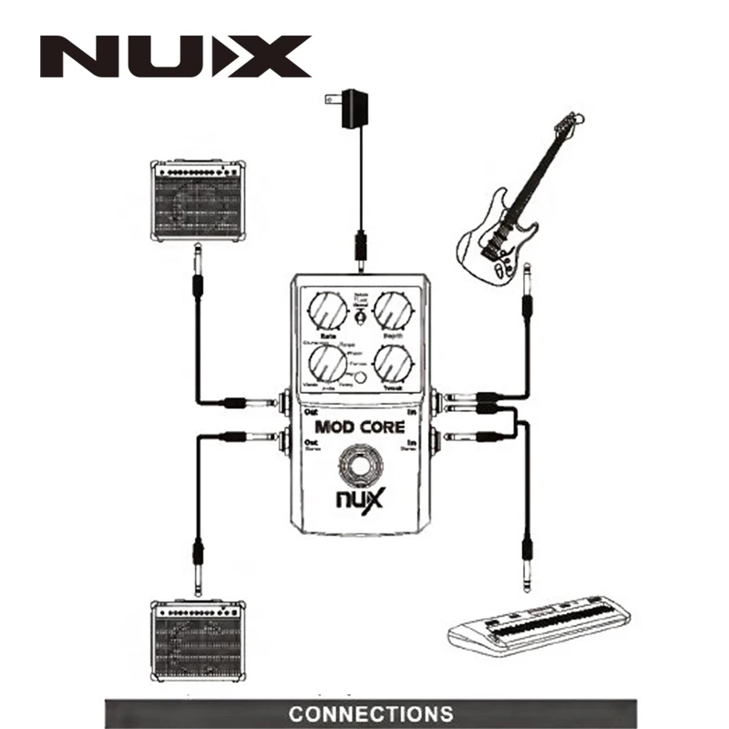 NUX Mod Core Роскошная Гитара педаль эффектов True Bypass 8 модуляции предустановленный