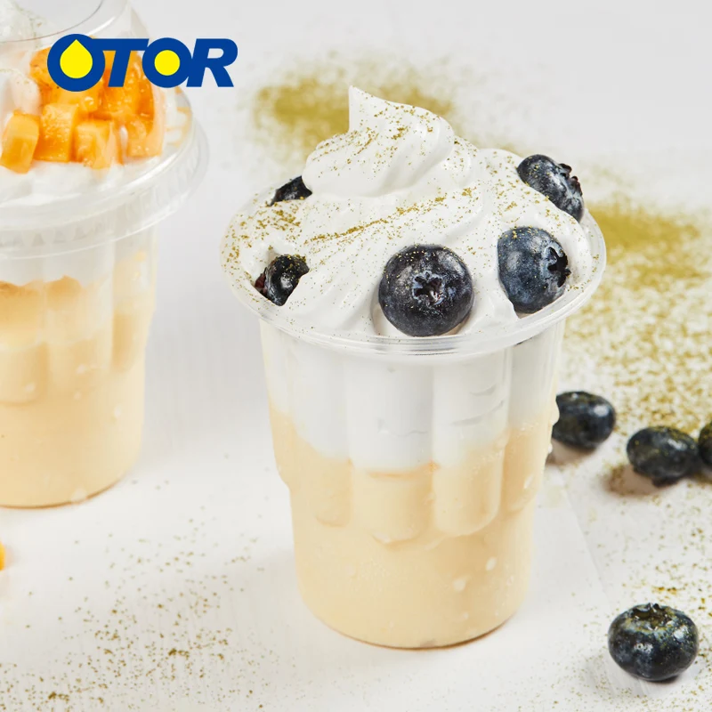 OTOR оптовая продажа мороженое Smoothie Milkshake йогурт одноразовые пластиковые чашки с