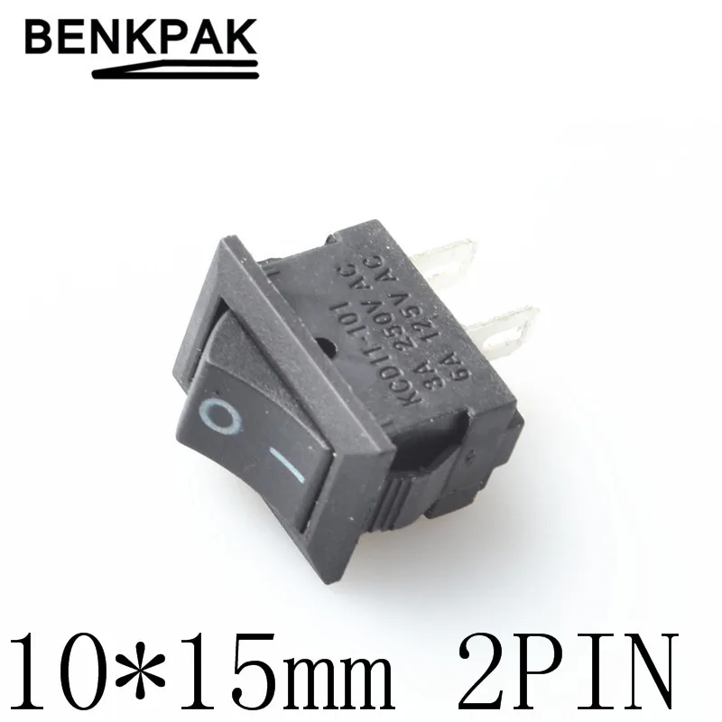 10 шт. 10*15 мм 2PIN ВКЛ/ВЫКЛ Лодка кулисный переключатель 3A 250VAC/6A 125VAC