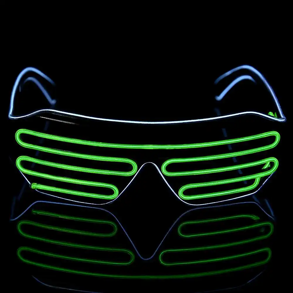 Green and White Новинка светодиодный мигающий светящийся Rave Festival неоновые вечерние ночной Светильник из проволоки украшение на Хэллоуин, свадьбу, день рождения - Цвет: Green and White