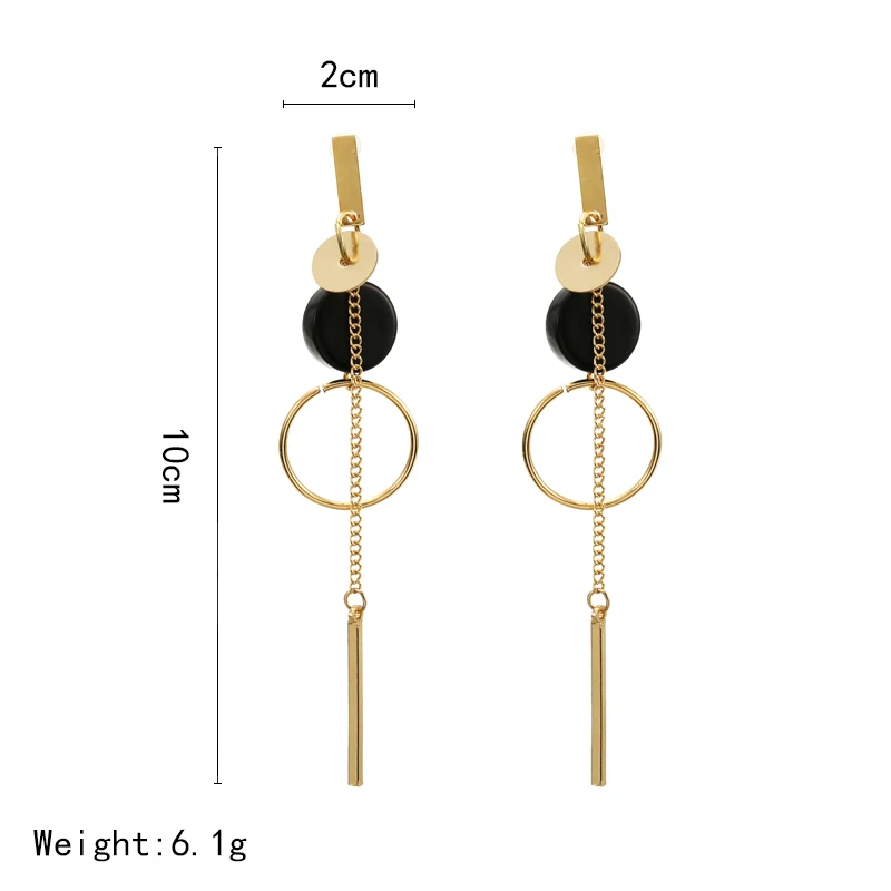 Корейские модные длинные висячие серьги с кисточками геометрические