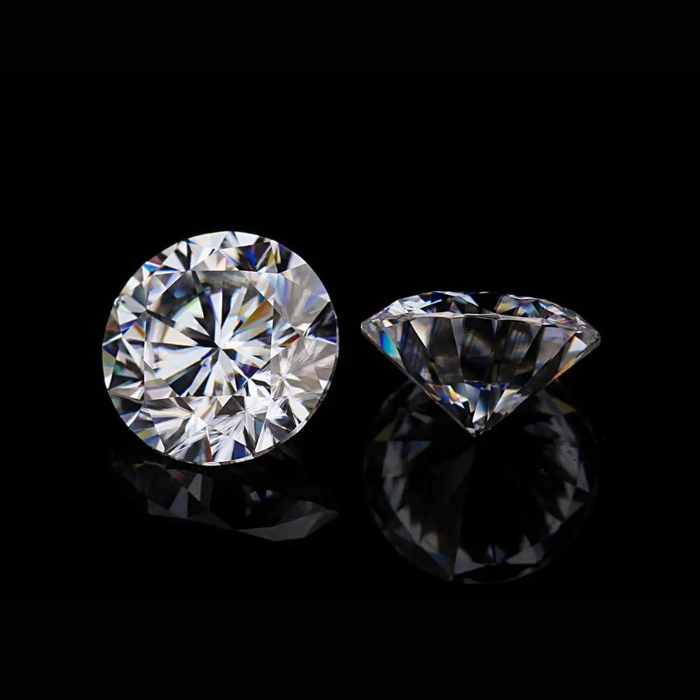 GEM'S BALLET 1.0Ct 6.5mm D Color Moissanite VVS Clarity Round Brilliant Cut Lab Grown Loose Stone for Engagement Ring Jewelry |