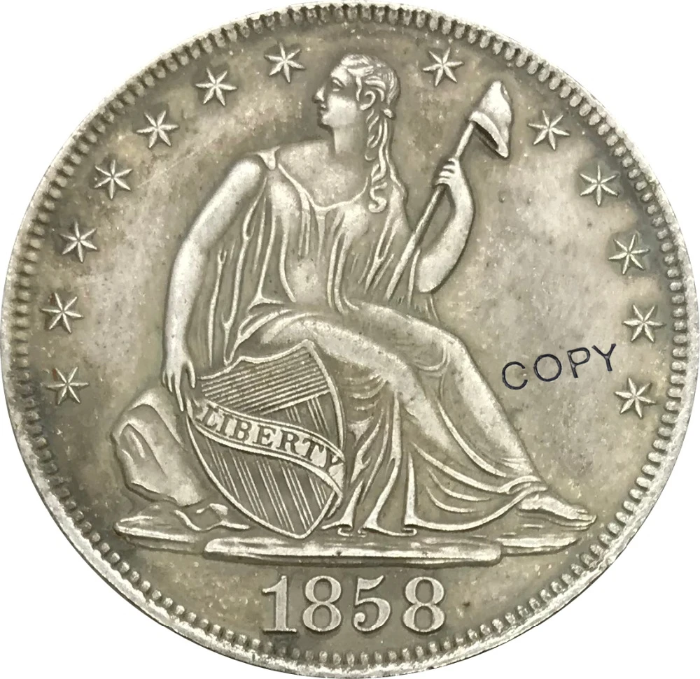 

United States 1858 O Half Dollar Cupronickel Plated Silver Collectibles Copy Coin