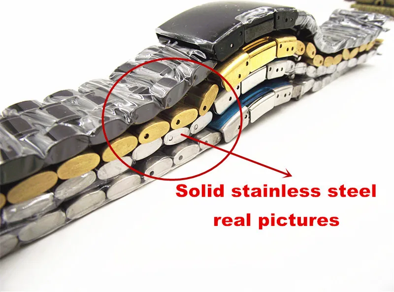 Высококачественный ремешок для часов из нержавеющей стали 1 шт. 18 мм 20 22 24 4 цвета