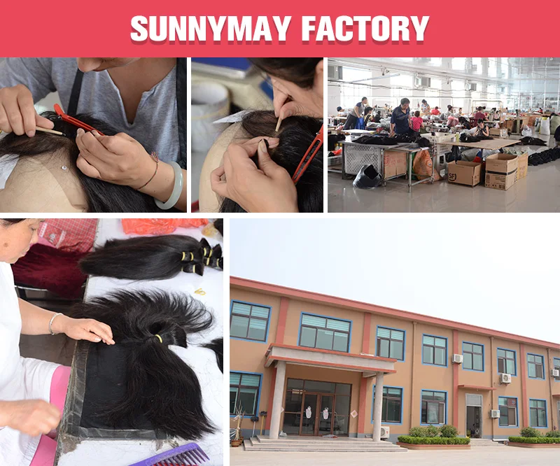 Sunnymay полный кружевной парик человеческих волос волнистые бразильские