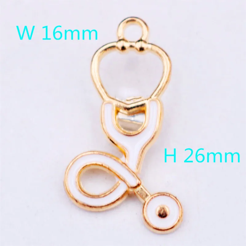 Multi style Creative Handmade Drip Oil Medical Jewelry Pendant Stethoscope Charms Syringe Charms Nurse Hat Charms 6pcs A1533