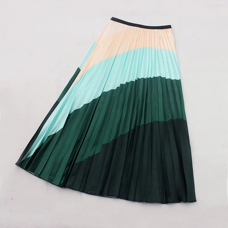 Новое поступление весна Радужный Цвет шелковая поверхность Ретро женские юбки