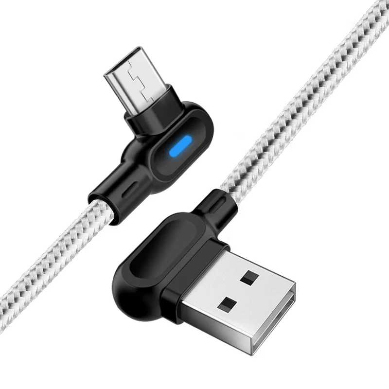 Silver For Micro Олаф 90 градусов микро USB кабель 1 м 2 м Быстрая Зарядка Синхронизация данных USB кабель зарядного устройства для samsung Xiaomi huawei htc LG кабель для телефона Android - Цвет: Silver For Micro