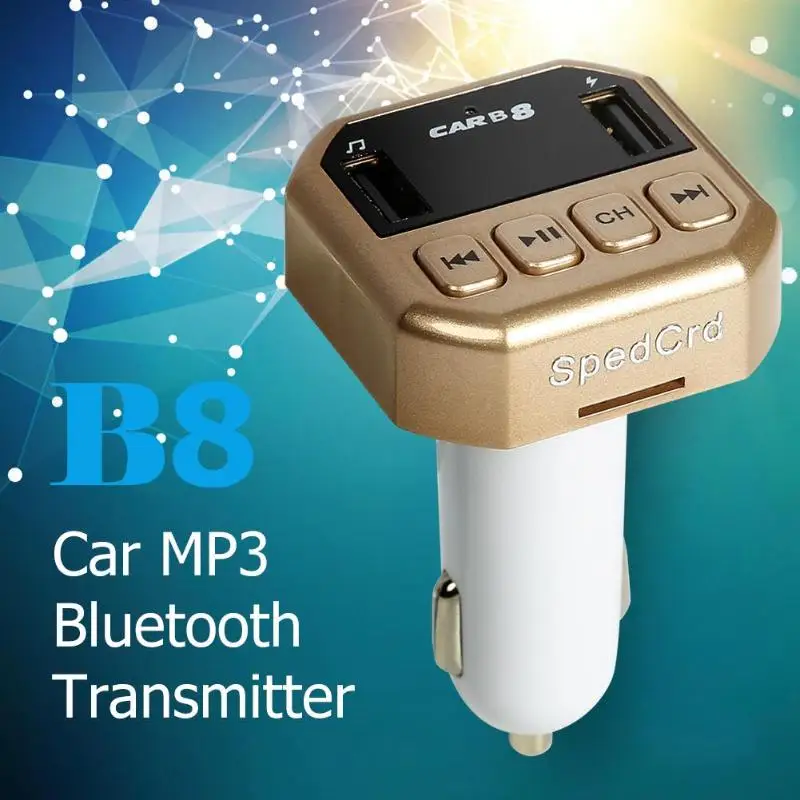 B8 Handsfree Car Kit Bluetooth FM передатчик стерео MP3 плеер Музыкальный адаптер 3.1A USB зарядное