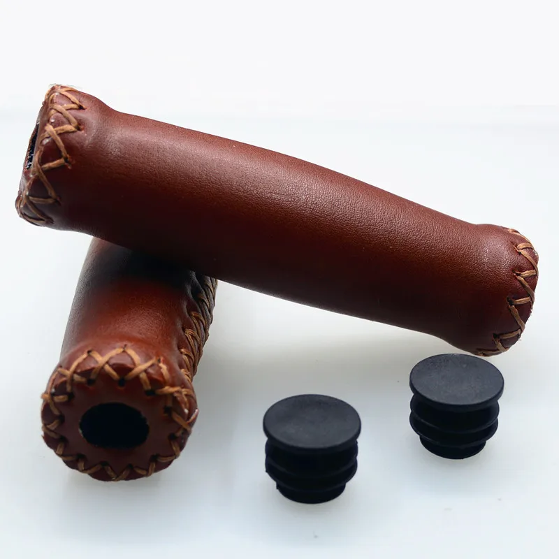

ultralight bicycle handlebar grip PU Leathers+High-elastic sponge bicycle grips soft retro bike MTB fixed gear handle grip