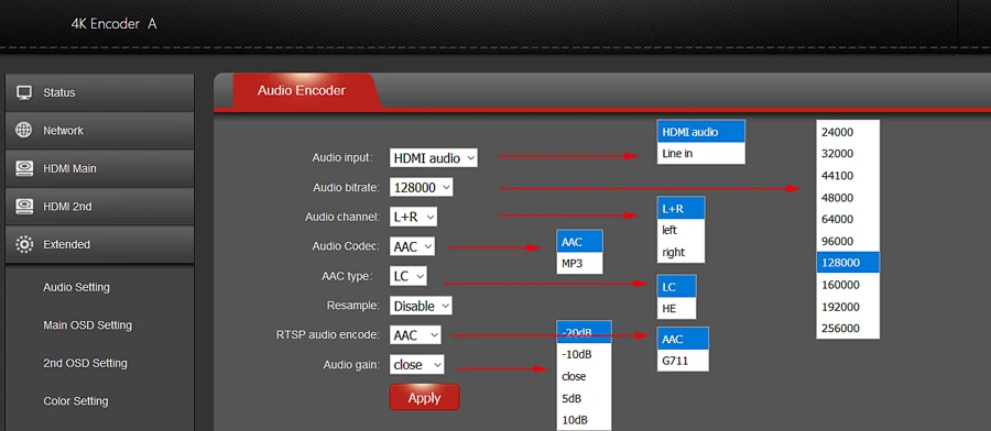 URay беспроводной HEVC 4 к Ультра HD HDMI к IP видео кодер H.265 H.264 IPTV кодер живого потокового кодировщика H265 сервер WiFi