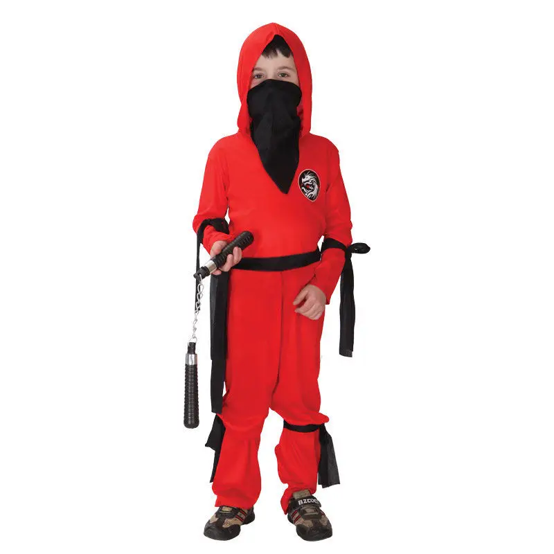 Детский костюм красного ниндзя на Хэллоуин нарядное платье для костюмированной
