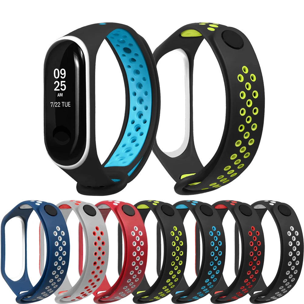 Спортивные силиконовые часы odog Mi Band 3 4 с ремешком наручные браслет для band цветной