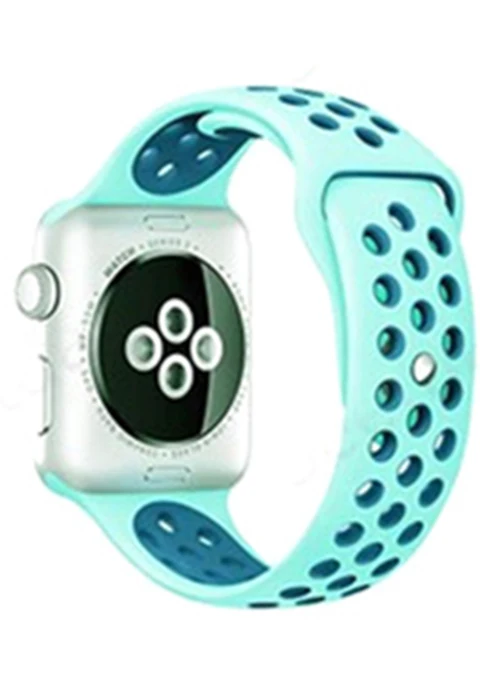 Green Blue Для Apple Watch, версии 3, 2, 1 ремешок спортивный браслет силиконовый ремешок 42 мм, 38 мм, браслет из нержавеющей стали Смарт-часы напульсник Для мужчин Для женщин ремень резиновый наручных часов iWatch, ремешок - Цвет ремешка: Green Blue