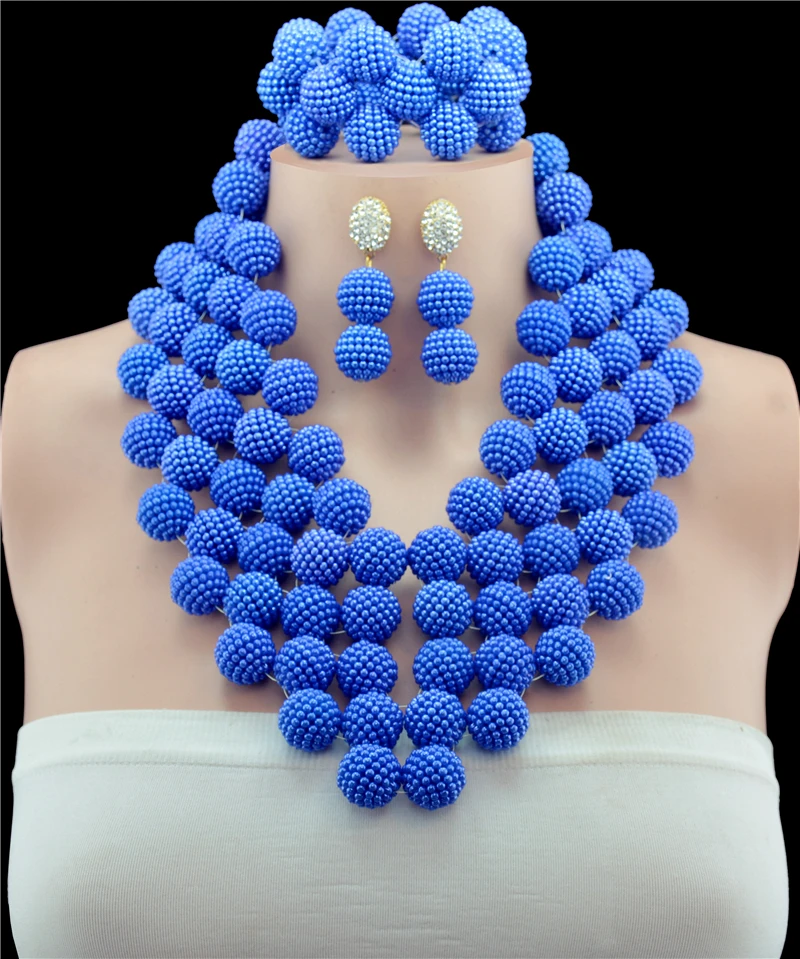 Нигерийские Свадебные африканские бусы Классические Женские Ювелирные наборы с