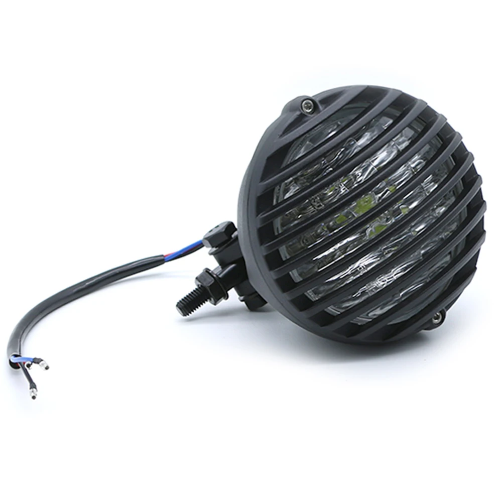 Светодиодные фары для мотоциклов круглые противотуманные фары 12 V 4-7/8 ''для Cafe Racer Sportster измельчитель Bobebr матовый черный 35 Вт M10