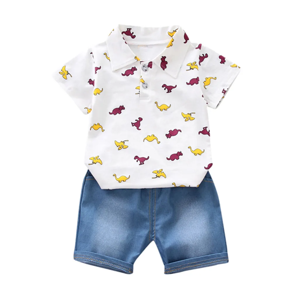 Комплекты для малышей рубашка с отложным воротником и короткими рукавами