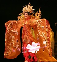 splendid orange costume performance stage costume li yugang cross gender cosplay clothes
