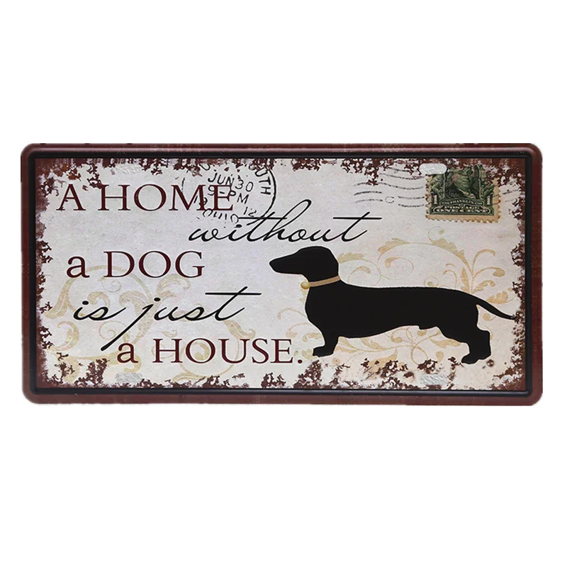 Dog 15*30 см кот животное винтажные оловянные вывески металлическая живопись автомобиля номерные знаки Настенный декор Лучшая Мама плакат ретро-плакат домашний декор A225 - Цвет: Dog