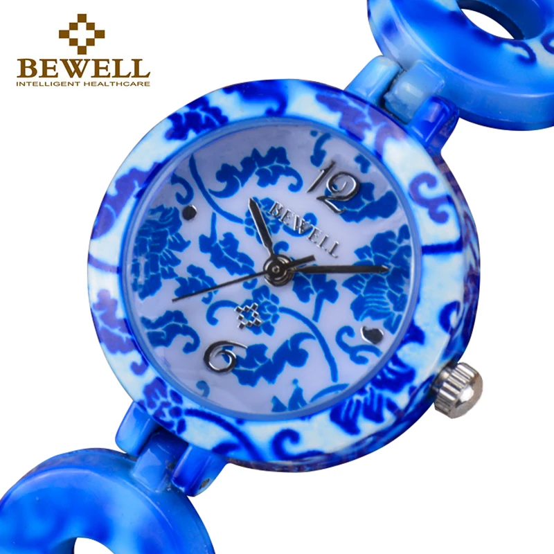 Женские нефритовые Часы BEWELL красивые часы с драгоценными камнями браслеты