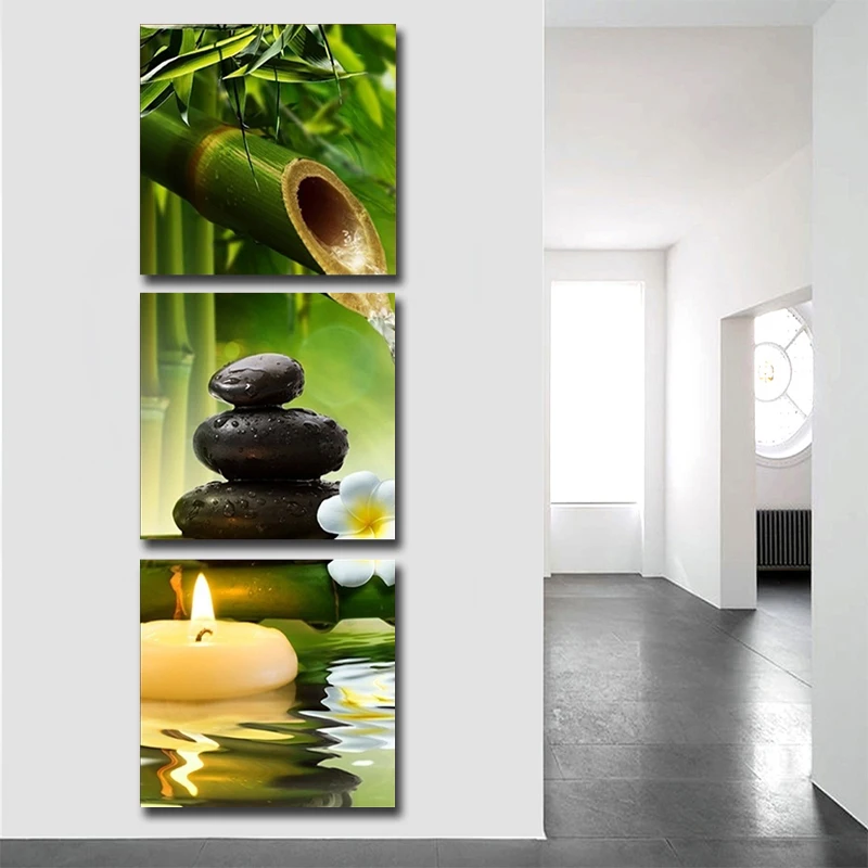 Дропшиппинг Современная натюрморт спа дзен Холст Картина 3 панели плакат печать