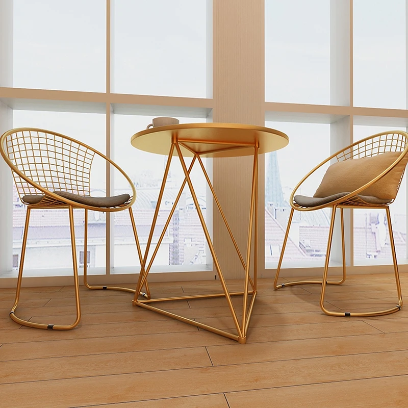

Новое Золотое роскошное Европейское металлическое обеденное кресло, кофейный стул, диван для отдыха, барный стул, барные стулья, модная меб...