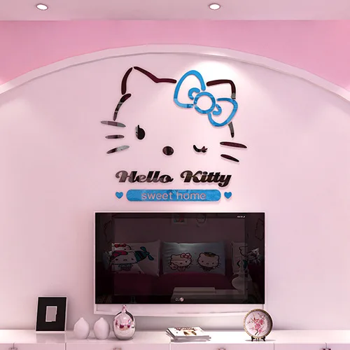Акрил мультфильм наклейки детский сад детская комната Спальня Девушка KT кошка