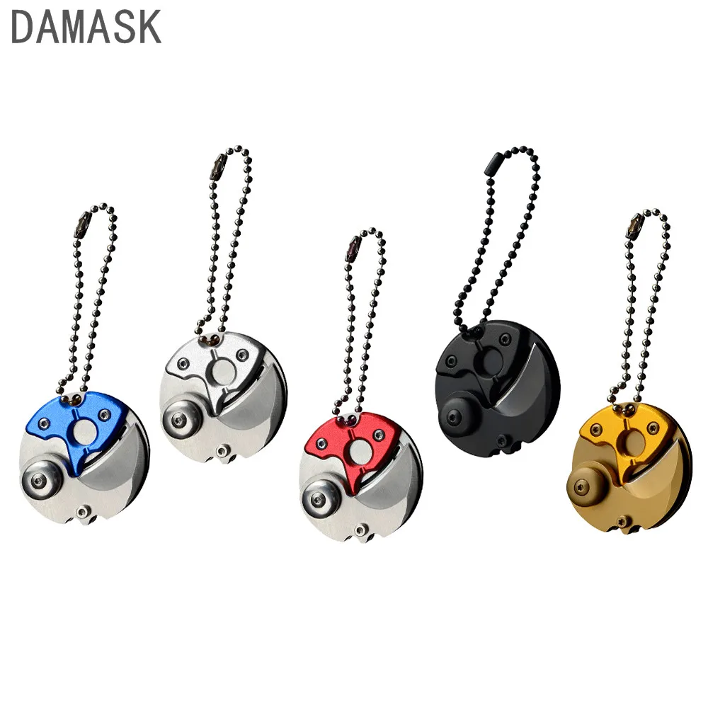 5 шт. набор Дамасская цепочка для ключей Монетный нож Портативный мини открытый