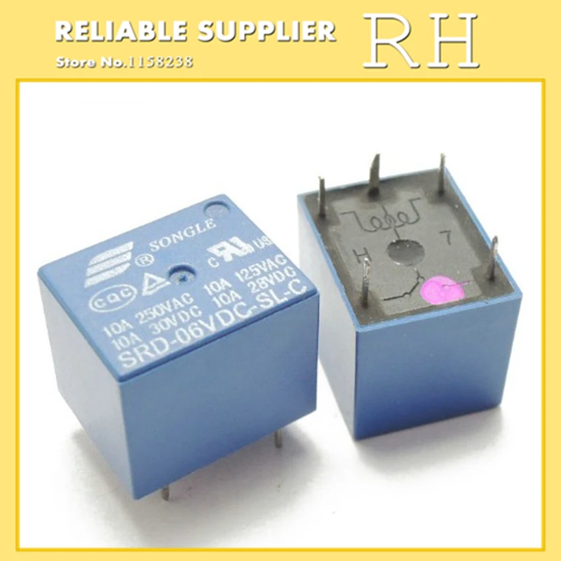 50 шт./лот реле SRD-03VDC-SL-C SRD-05VDC-SL-C SRD-06VDC-SL-C SRD-09VDC-SL-C 3V 5V 6V 9V 10A 250VAC 5PIN T73