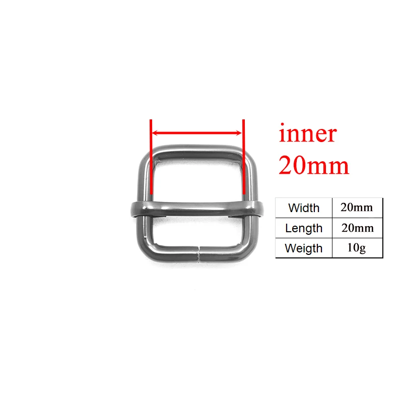 

100pcs/lot Metal slider kirsite adjuster for webbing 20mm belt handbag bag dog collars durable adjuster Handmade parts LXK20HX