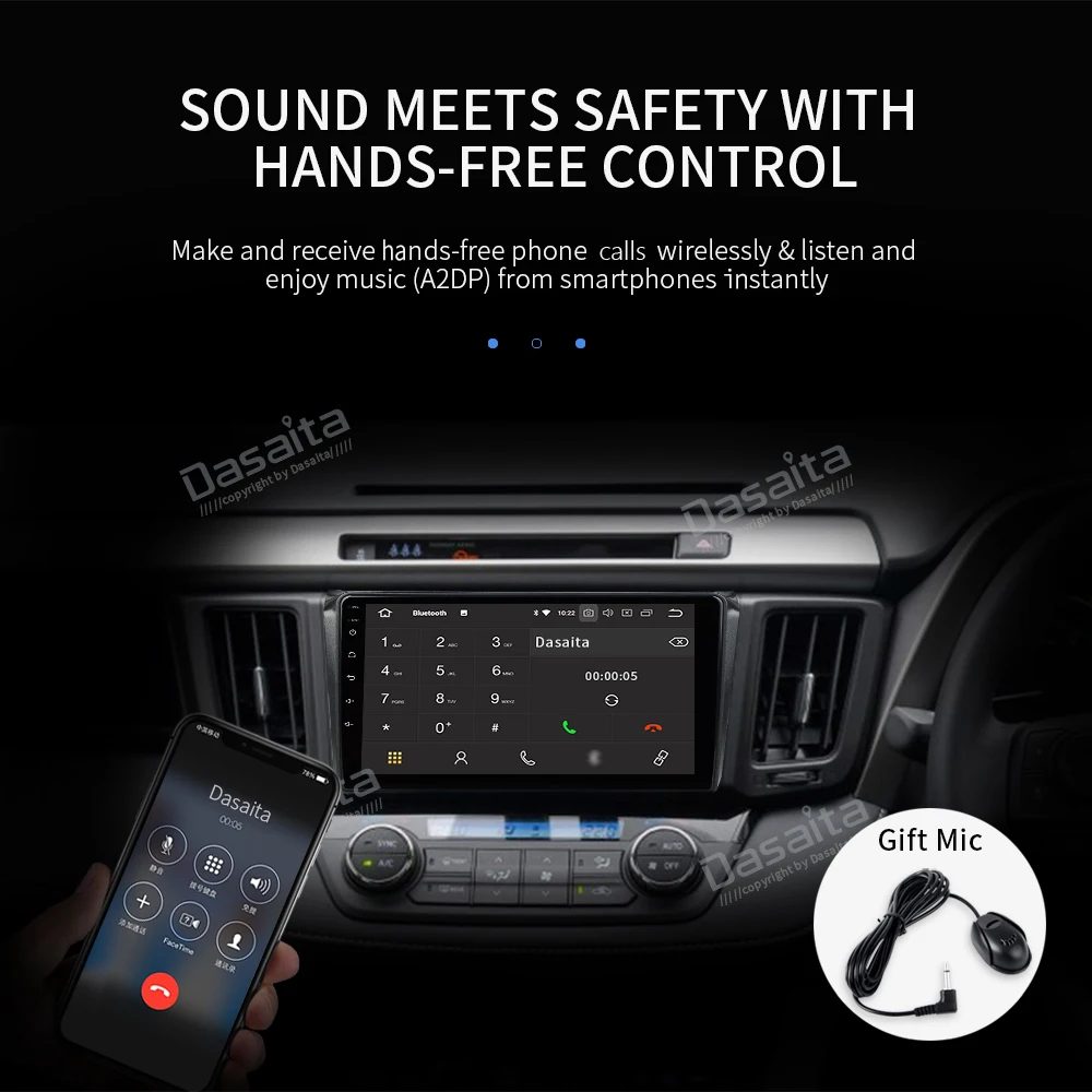 Dasaita " ips 2.5D Android 9,0 RHD авто для Toyota RAV4 мультимедиа встроенный gps навигации
