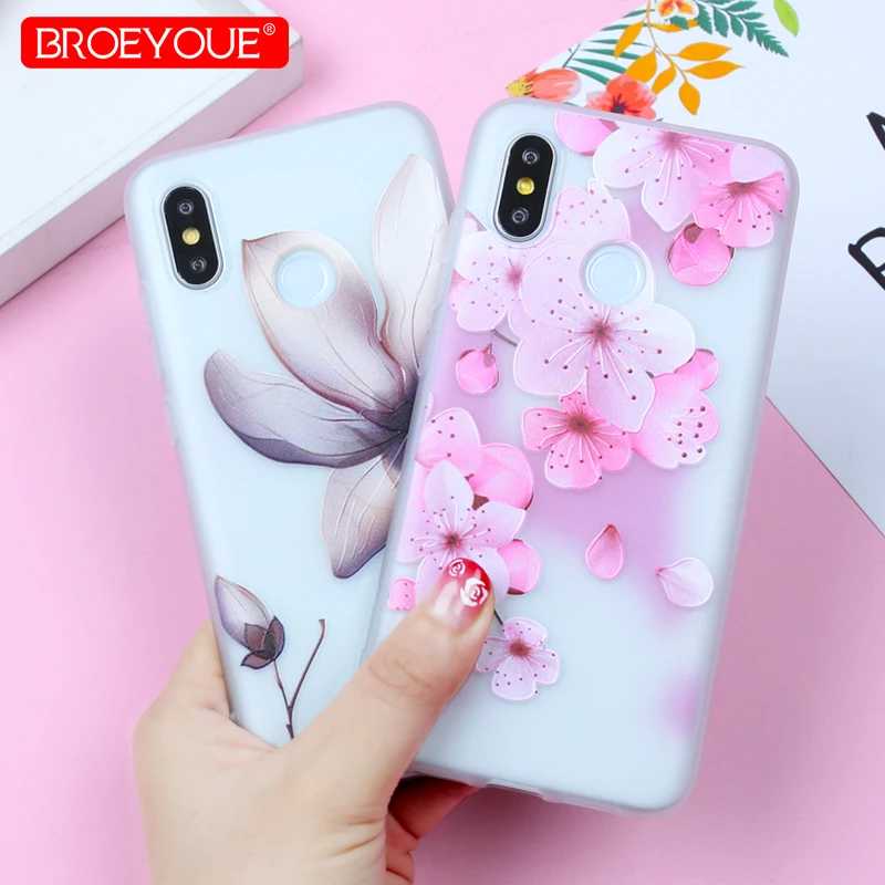 Flowers Case For Xiaomi Redmi Note 7 4X 4A 5A 6 Pro Cases 5X Mi A1 8 9 Relief Cover |