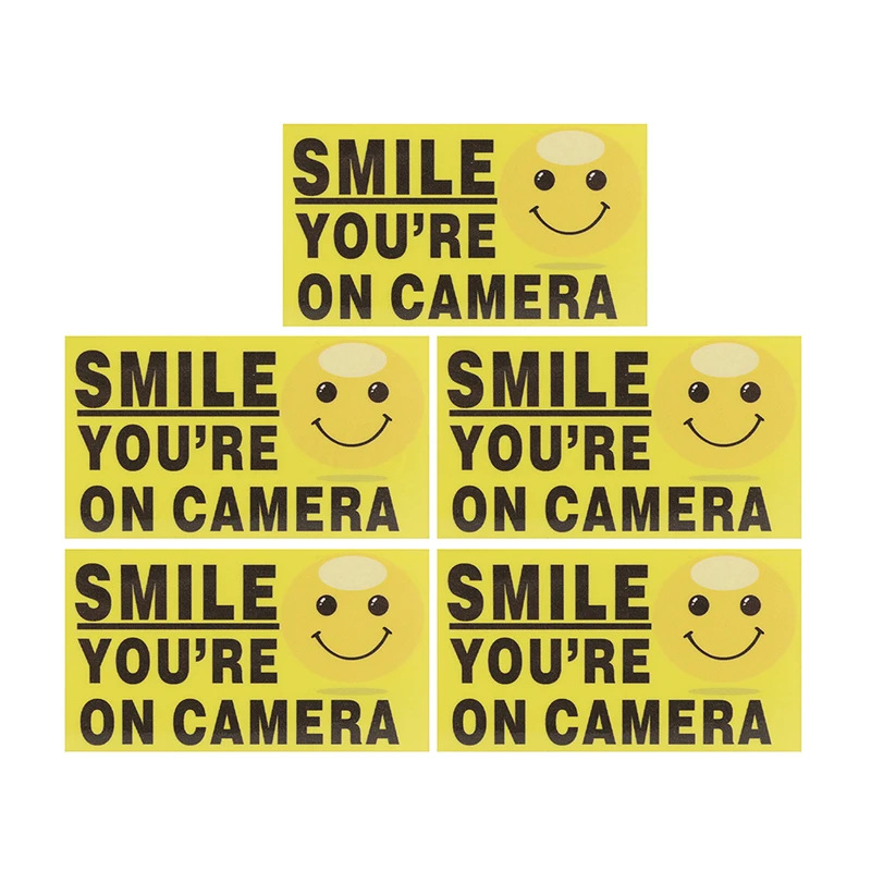 5 шт./лот 9x5 см виниловые защитные наклейки Smile You is On Camera Video будильник знаки